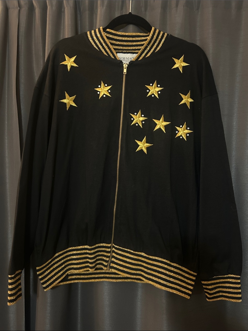 Bob Mackie Black Jacket with Gold Trim